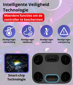 Turqero PS5 Oplaadstation - Playstation 5 controller oplader - Playstation 5 accessoires - Charging station - Draadloos - Geschikt voor twee PS5 controllers - Wit — thumbnail 5