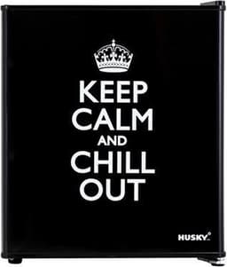Husky KK50-KEEPCALM - Mini koelkast - Retro - 43 Liter - Spreuk - Zwart — thumbnail 1