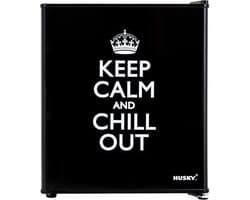 Husky KK50-KEEPCALM - Mini koelkast - Retro - 43 Liter - Spreuk - Zwart