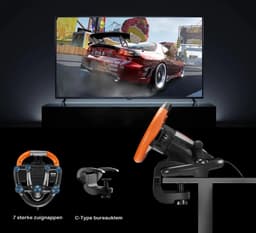 PXN - V3 Pro - Race Stuur met Pedalen & Flippers - Game Stuur - Geschikt voor PS4 - Xbox One - PC - Xbox Series X|S - PS3 - Nintendo Switch - OR — thumbnail 4