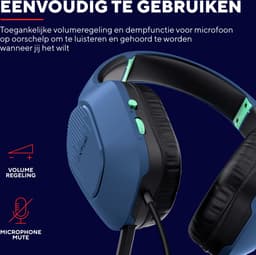 Trust GXT 415B Zirox - Gaming Headset - Bedraad - 50mm Drivers - Over-ear - Blauw — thumbnail 4