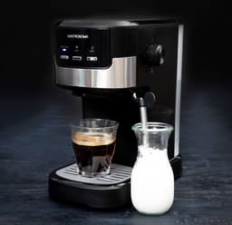 Gastronoma Pistonmachine - Espresso Koffiemachine met gemalen bonen en melkopschuimer - 18110002 - Zwart — thumbnail 3