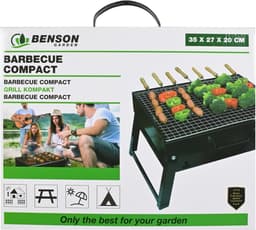 Benson Compacte barbecue met handvat - draagbaar - 35 x 27 x 20 cm - zwart — thumbnail 2