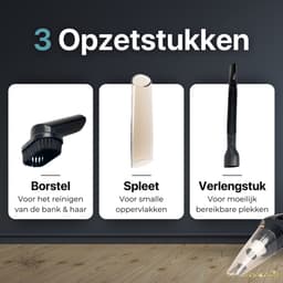 ISDA Kruimeldief snoerloos met 3 opzetstukken - Nat & droog - Kruimelzuiger - Handstofzuiger - Draadloos - Zwart — thumbnail 2