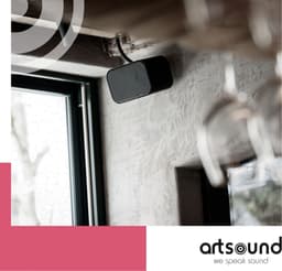 Artsound UNI20, Set van 2 passieve luidsprekers, 2-weg hifi luidspreker, 10-40 watt, muurbeugel met kogelgewricht, geschikt voor ruimtes tot 20 m² zoals gang, keuken, toilet, kleur: zwart — thumbnail 2