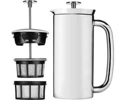 ESPRO - P7 French Press - Dubbelwandige Koffiemaker uit Geborsteld Roestvrij Staal - 532ml - met dubbele Micro-Filter - Houdt je koffie langer heet - perfect voor thuis en op reis