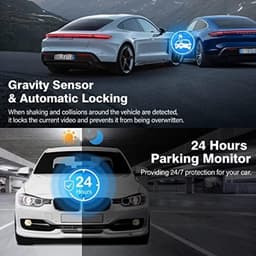 2,5 K dashcam voor de auto, voor achter, 64G SD-kaart, 1600P + 1080p FHD Dual Dash Cam, 3,2 inch IPS-scherm, autocamera, 176° + 160 ° groothoek, autocamera, G-sensor, nachtzicht, WDR — thumbnail 2