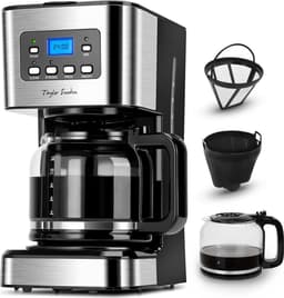 Taylor Swoden Koffiezetapparaat Filterkoffie - Koffiemachine 1.5L/ 12 Koppen - met Glazen Kan-Digitaal Display, Timer- Zwart/RVS - Darcy 30QUK — thumbnail 1