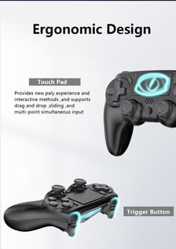 Ntech PS4 Controller Geschikt voor PS4 en PS3 - ps4 game controller Draadloos P47 - Wit - Audio Jack Input - Touch Sensor - Dual Trilmotoren Draadloze Controller — thumbnail 3