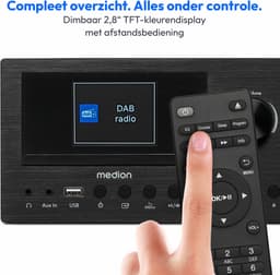 MEDION P85003 Micro-audiosysteem Compact systeem (internetradio, DAB+, PLL FM-radio, Bluetooth, USB-aansluiting, AUX, 2x150 W) — thumbnail 2