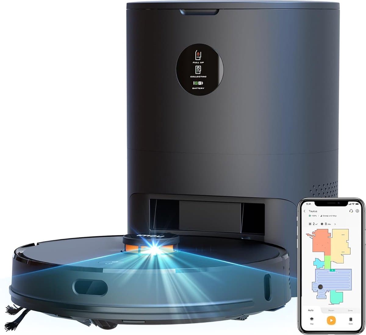 Robotstofzuiger - Laadstation - Leegt automatisch - 2700Pa - Appbediening - Stembediening - Vacuümzuiger - 110 minuten - Dweilen - Lidar - Navigatiesysteem - 3 liter - 60 dagen niet legen — afbeelding 1