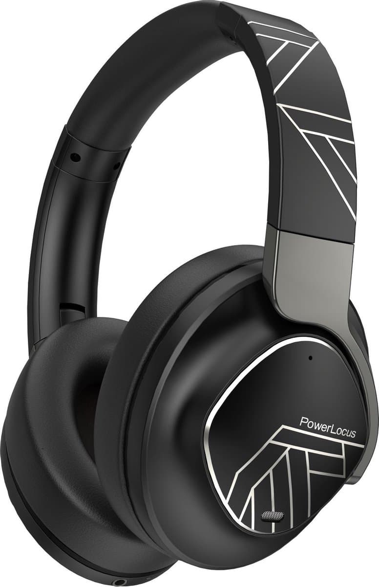 PowerLocus MoonFly Koptelefoon Over-Ear met Active Noise Cancelling, Draadloze Hoofdtelefoon, Voice Assistant Activation - Zwart/Grijs — afbeelding 1