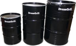 Drumgrill Small - Houtskoolbarbecue - Zwart Staal - Ø40x58 cm - 60L Olievat - Vuurkorf & Bijzettafel in 1 - Industrieel Design — thumbnail 5