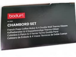 Luxe French press koffiezetapparaat - BODUM cafetière - 8 kopjes 1,0 l + 4 dubbelwandige PAVINA glazen 25 cl — thumbnail 2