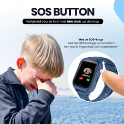 Protectly® GPS Horloge Kind Met Simkaart - SOS-Knop - Smartwatch Kinderen - Smartwatch Kind - GPS Tracker Kind - 4G - Videobellen - HD Camera - Whatsapp en SMS - Elke polsmaat - Incl. Simkaart — thumbnail 3