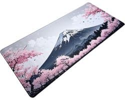 Muismat xxl - Fuji Blossom Roze - Gaming - 900 x 400 x 3 mm - Antislip