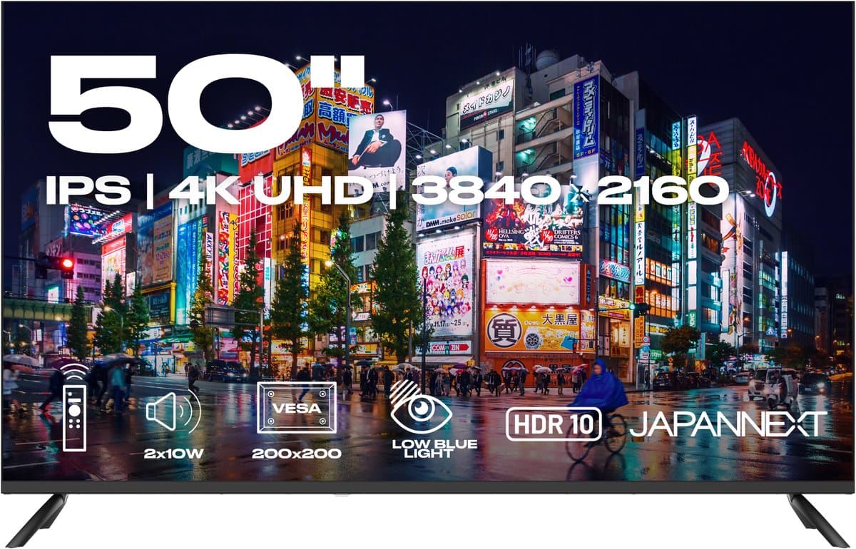 JAPANNEXT Monitor Groot Formaat 50" IPS 4K UHD (3840x2160) | JN-i50U — afbeelding 1