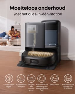 eufy Robotstofzuiger Omni E25 met 6 stofzakken, HydroJet dweilsysteem, 20.000 Pa zuigkracht, DuoSpiral borstels die ontklitten, CornerRover arm voor het schoonmaken van hoeken, alles-in-één station — thumbnail 2