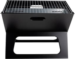 alpina Tafel BBQ Houtskool - Tafelgrill met Grillplaat en Deksel - Compacte Barbecue met Grillplaat - Tafelbarbecue Draagbaar - Ideaal voor Buiten - Zilver — thumbnail 4