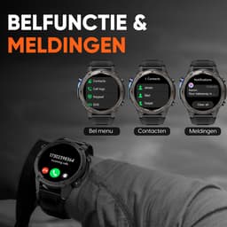 Synyq GPS Pro - GPS Smartwatch Heren - 51mm - AMOLED Scherm - 4 Bandjes - 5ATM Waterdicht - Belfunctie - 170+ Sportmodi - Stappenteller - Hartslag, Slaapmeter - Smartwatch Heren - Horloge Heren - Sport Horloge - IOS & Android — thumbnail 5