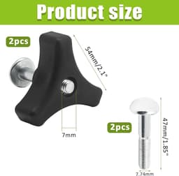 Vleugelmoeren voor grasmaaiers, 4 stuks. Universele kunststof vleugelmoeren en driehoekige bouten voor grasmaaiers. Onderdelen en accessoires voor grasmaaiers. — thumbnail 5