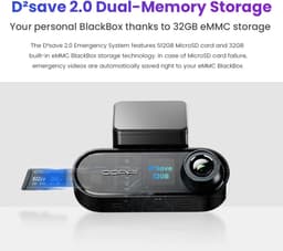 Dashcam voor Auto - WiFi - Super compact - Dashcams - Dubbele camera - FullHD video - met Hw-kit - Zwart — thumbnail 3