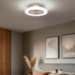 QAZQA clemo - Stille LED Plafondventilator met Verlichting | Lamp en Afstandsbediening - 1 lichts - Ø 48.5 cm - Wit - Woonkamer | Slaapkamer | Keuken — thumbnail 5