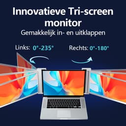 Virello® Portable Monitor Pro 2025 - 2x Full‑HD IPS 14″ scherm - Voor Laptops van 14" t/m 17.3" - Laptopscherm uitbreider - USB-C/USB-A & HDMI - Inclusief Hoes & Kabels - Grijs - 2 jaar garantie — thumbnail 5