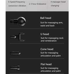 Massage Gun draadloos - High Power zeer krachtig oplaadbaar met attributen - Ideaal voor sportmassage en Erotische massages - ROOD — thumbnail 4