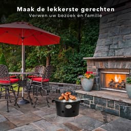 Draagbare Barbecue - Camping Grill - BBQ - 300mm-345mm, 200mm Hoog - 2 Handvaten - Mat Zwart - Voor Park, Strand, Balkon - Inclusief EBOOK — thumbnail 5