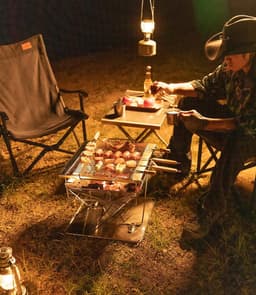 Draagbare Takibi Fire en Grill, RVS Fire Pit MT-055 — thumbnail 4