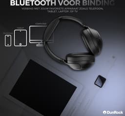 DunRock® Halo koptelefoon met ANC en multipoint - Met DunRock App voor je smartphone - draadloze bluetooth koptelefoon - met filter microfoons — thumbnail 3