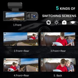 Dashcam Auto - Autocamera Rijcamera - Veiliger Rijden - Voor Achter en Interieur - Inclusief 64GB - Zwart — thumbnail 3