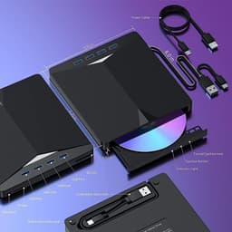 Externe DVD Brander - Optische Drive - Bestanden Archiveren - Dubbele Interface - 20 x 16 x 2.5 cm - Zwart — thumbnail 5