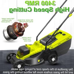 Elektrische Grasmaaier - Snoerloze Grasmaaier - Gazon Onderhouden - Dubbel Batterijsysteem - 32 cm Maaibreedte - Groen — thumbnail 1