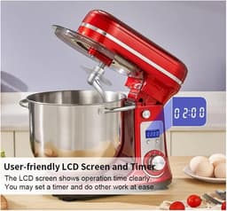 Keukenmixer - Standmixer Garde - Bakken en Koken - Krachtige Stille Motor - 6 Liter Kom - Zwart — thumbnail 2