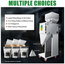 Flolife - Automatische Vulmachine 10-999g RVS 200W – Digitale Weeg- & Verpakkingsmachine voor Graan, Thee, Rijst, Zaden en Korrels – Intelligente Kwantitatieve Vulmachine — thumbnail 2