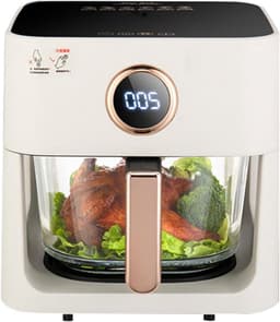 Airfryer - Friteuse Elektrische Friteuse - Gezond Koken - Visueel Frituurmandje - 5 Liter - Wit — thumbnail 1