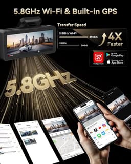 RedTiger F77 VO2 - Dual Dashcam voor auto - Ultra 4K & 4K - Voor en Achter Camera - 2026 model - Met Touchscreen - WiFi en GPS - 4.0 Inch met App - Sony Sensor Nachtzicht - Dashcams - Parkeerbewaking - G Sensor - Loop opname - 128GB Intern geheugen — thumbnail 4