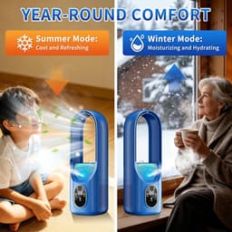SnelShoppen - Mobiele Airconditioning 6 Modi - Draagbare Luchtkoeler met Waterkoelventilator, Timer 1-6 Uur, 7-Kleurig LED Licht, Mistfunctie, Waterre — thumbnail 4