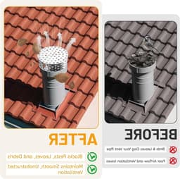 Set van 4 RVS Afvoerbuizen Beschermers 90-110 mm - Bladfilter voor Buiten, Terras en Plat Dak — thumbnail 3
