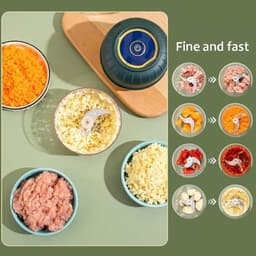 Mini Keuken Chopper - Draadloze Hakker - Snel Ingrediënten Snijden - USB Oplaadbaar - 250 ml - Wit — thumbnail 3