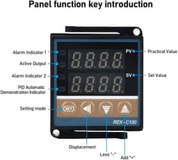 Store_8 - REX-C100 LED PID-controllerkits - Digitale thermostaat - Slimme temperatuurregeling - Alarmfunctie - AC110V-240V - Geschikt voor industri... — thumbnail 3