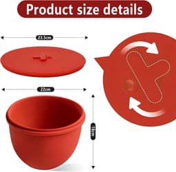 Siliconen Mengkom Inzet - Kom Liner - Keuken Organisatie - Antiaanbaklaag Voedselveilig - 4.8 Liter - Rood — thumbnail 5
