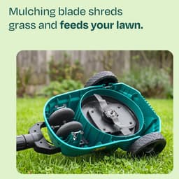 Accu grasmaaier - Kleine tuinmaaier - Gazononderhoud - Mulchfunctie - 22 cm maaibreedte - Groen — thumbnail 2