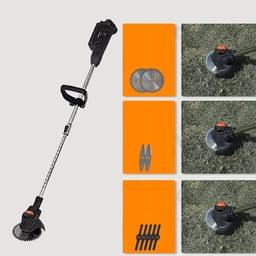 150W Grasmaaier - Accu Grasmaaier - Draadloze Trimmer - 90° Verstelbare Kop & 90-125cm Steel - 2x2600mAh Batterij & 3 Messen - Voor Tuin — thumbnail 2