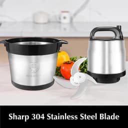 Keukenmachine - Voedselhakker - Eten Bereiden - Krachtige 600W Motor - 5L Kom - Zilver — thumbnail 3