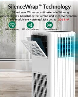 Danky Mobiele Airco 9000 BTU - Mobiele Airconditioner 3-in-1 (Koelen, Ontvochtigen, Ventileren) - 2.6kW - Geschikt Voor Ruimtes Tot 20-35 m² - Slaapmodus - 24-uurs Timer - Afstandsbediening - Energieklasse A — thumbnail 5