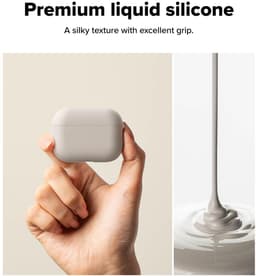Ringke Silicone Hoesje Geschikt voor Apple AirPods Pro 3 - Siliconen Cover - Karabijnhaak - Case Beige — thumbnail 3