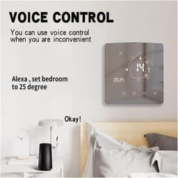 Slimme Thermostaat - Verwarming Bediening - Energie Besparen - Wekelijks Programmeerbaar - 86x86mm - Wit — thumbnail 4